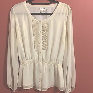 Pearl White Button Down Blouse